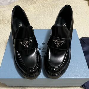 Chocolate brushed leather loafers